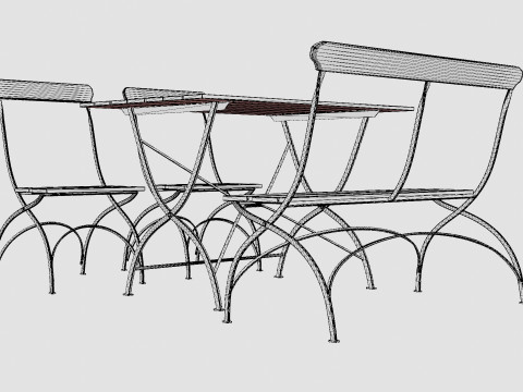 Bryggeri dining set 3D Model