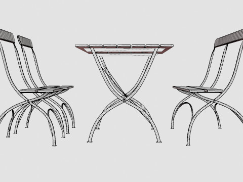 Bryggeri dining set 3D Model