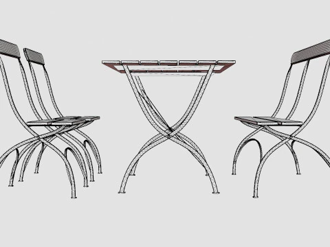 Bryggeri dining set 3D Model
