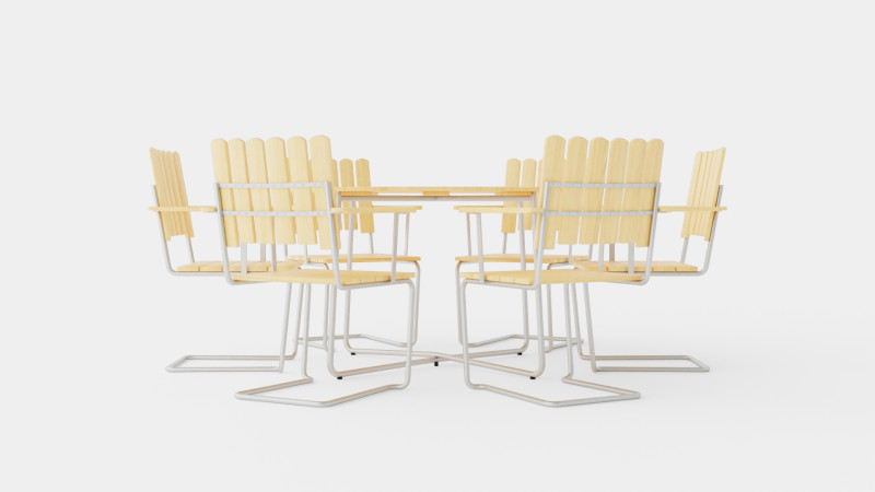 A2 and 9A dining set 3D Model .c4d .max .obj .3ds .fbx .stl .blend 