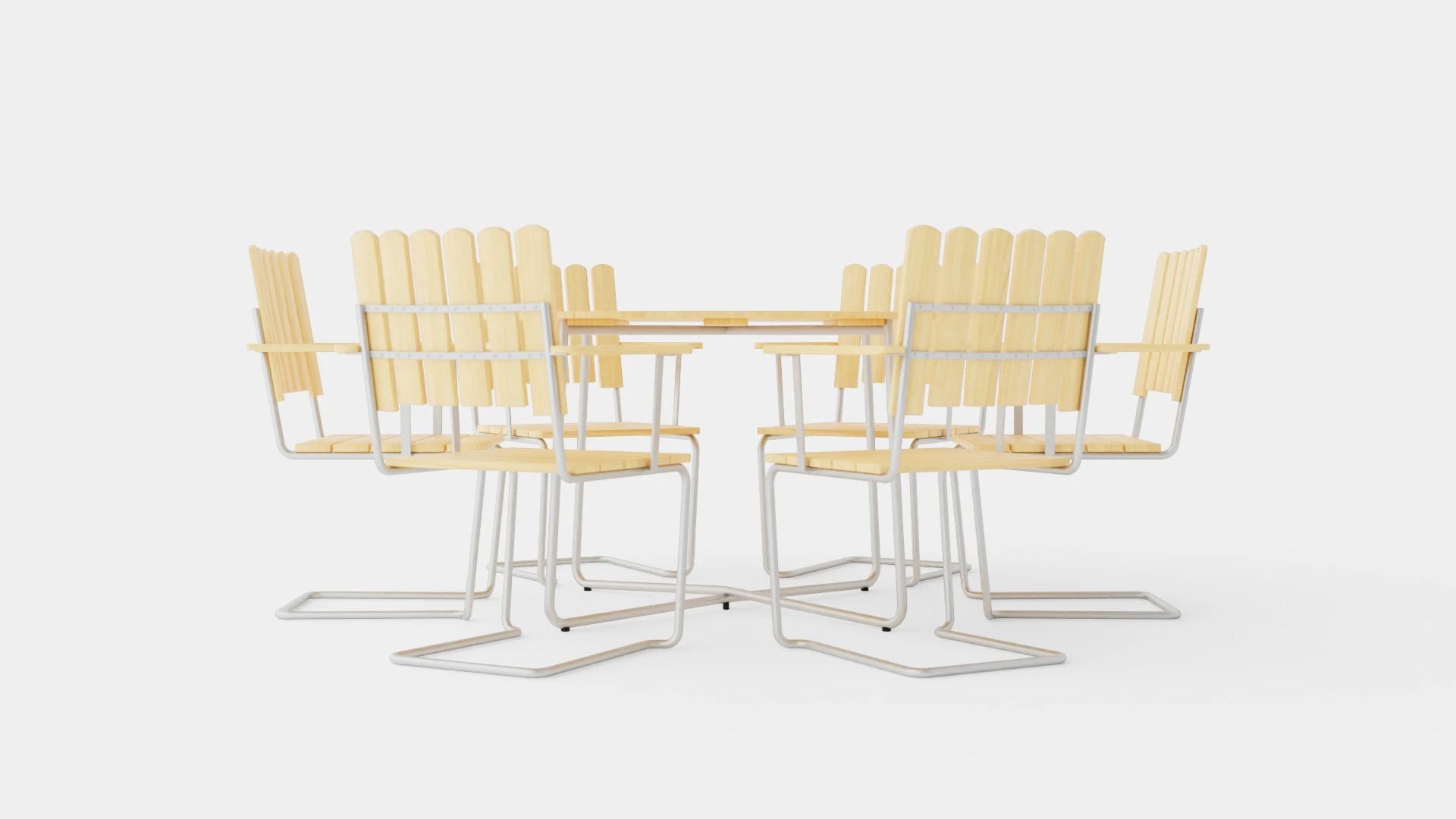 A2 and 9A dining set 3D Model .c4d .max .obj .3ds .fbx .stl .blend 