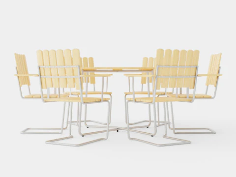 Zestaw jadalniany A2 i 9A Model 3D