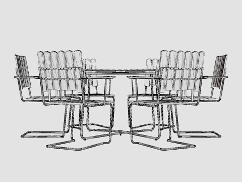 A2 and 9A dining set 3D Model