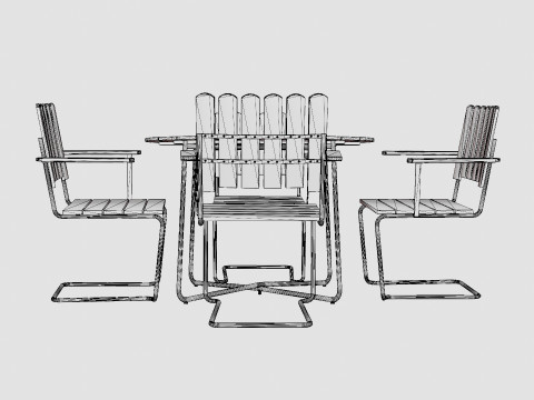 A2 and 9A dining set 3D Model