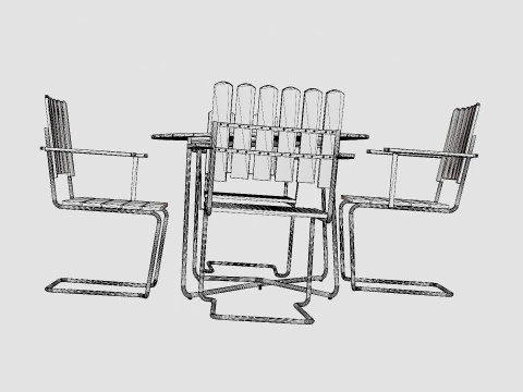 A2 and 9A dining set 3D Model
