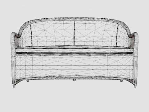 Roma 2-seater sofa 3D Model