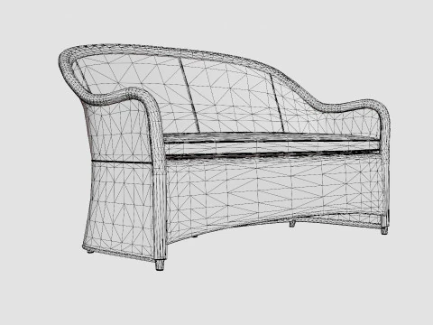 Roma 2-seater sofa 3D Model