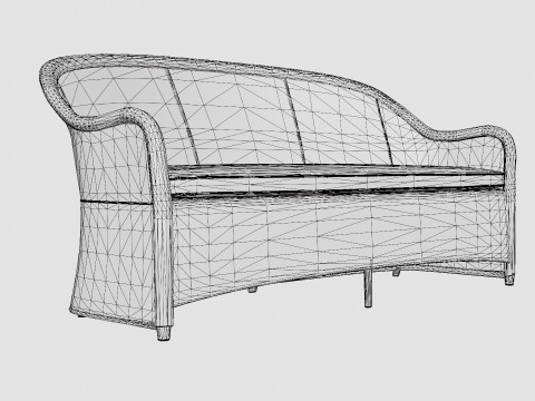 Roma 3-seater sofa 3D Model