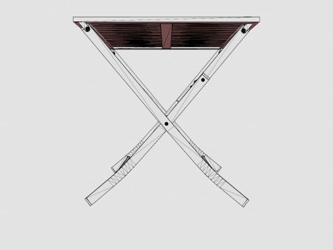 Nice folding table 3D Model