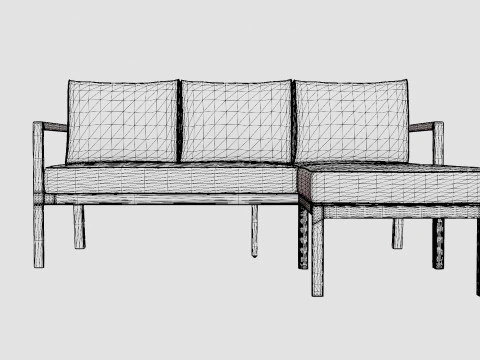 Delia divan set 3D Model