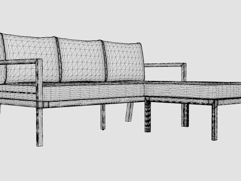 Delia divan set 3D Model