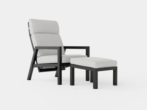 Belfort reclining armchair incl footstool 3D Model