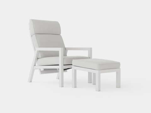 Belfort reclining armchair incl footstool 3D Model