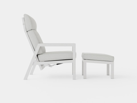 Belfort reclining armchair incl footstool 3D 模型