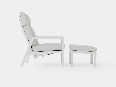 Belfort reclining armchair incl footstool 3D Model