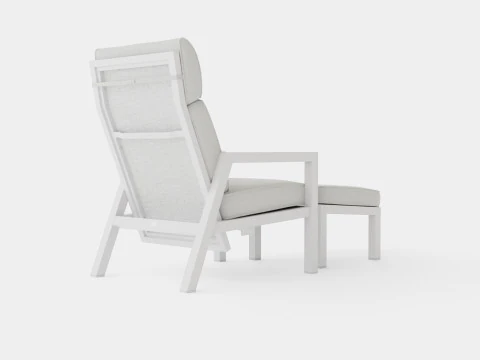 Belfort reclining armchair incl footstool 3D Model