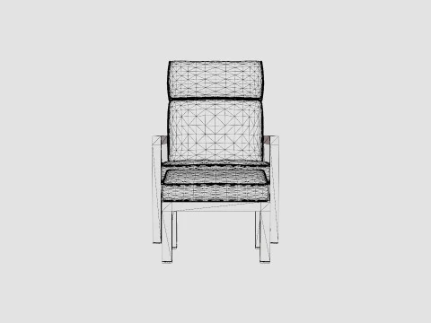 Belfort reclining armchair incl footstool 3D Model