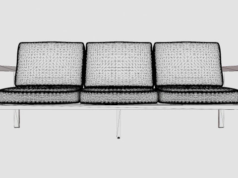 Belfort 3-seater sofa 3D Model