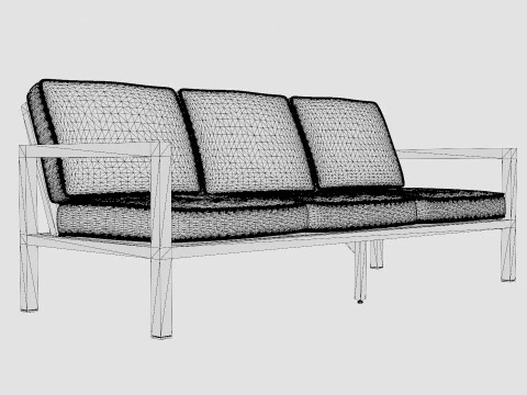 Belfort 3-seater sofa 3D Model