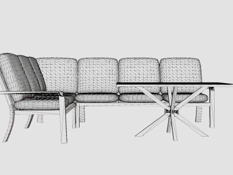 Biscaya sofa set 3D Model
