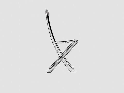 Turin folding chair 3D Model