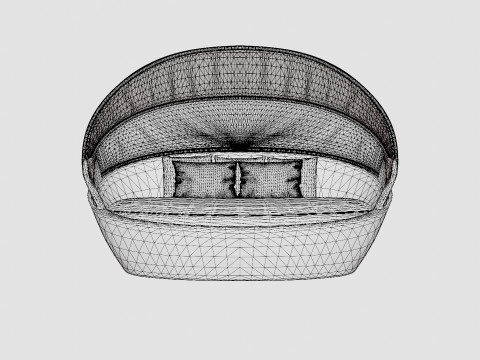 Ninja sunbed with canopy 3D Модель
