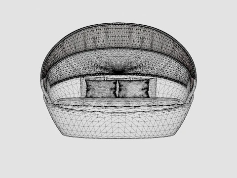 Ninja sunbed with canopy 3D Model