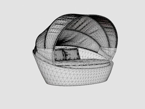 Ninja sunbed with canopy 3D Model