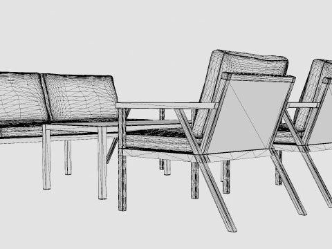 Rana sofa set 3D Model
