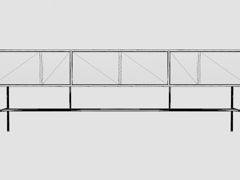 Lemus Home 1800 Media Bench 3D Model