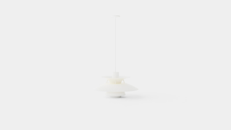 Louis Poulsen PH 5 Monochrome White Ceiling Lamp Modèle 3D .c4d .max .obj .3ds .fbx .stl .blend 