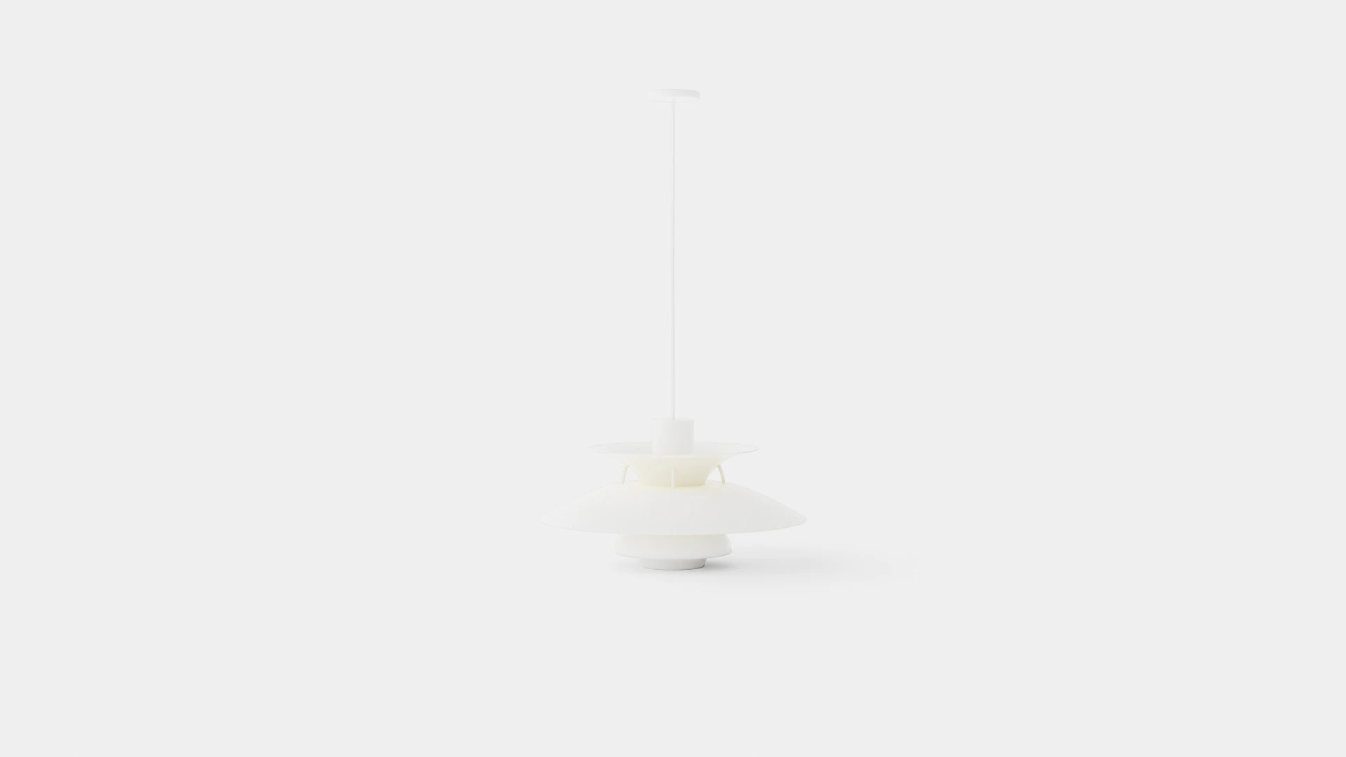 Louis Poulsen PH 5 Monochrome White Ceiling Lamp 3D Model .c4d .max .obj .3ds .fbx .stl .blend 