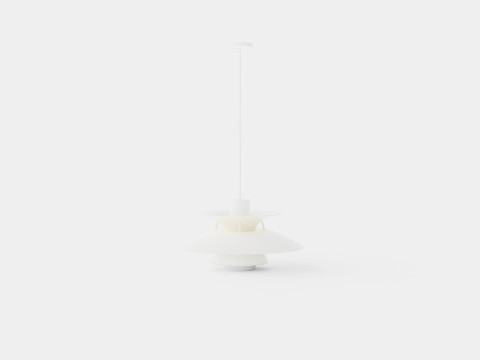Louis Poulsen PH 5 Monochrome White Ceiling Lamp Model 3D