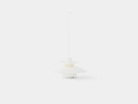 Louis Poulsen PH 5 Monochrome White Ceiling Lamp 3D Model