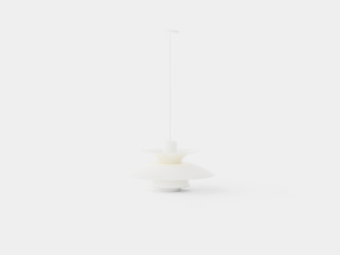 Louis Poulsen PH 5 Monochrome White Ceiling Lamp Modèle 3D