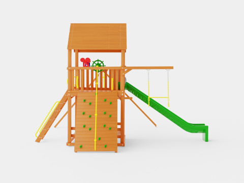 Circus Clubhouse Pkg II Popular With Wood Roof 3D 모델