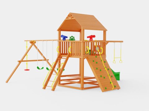 Circus Clubhouse Pkg II Popular With Wood Roof 3D 모델