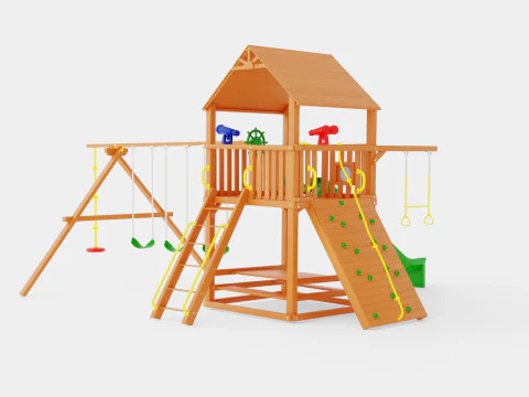 Circus Clubhouse Pkg II Popular With Wood Roof 3D Model