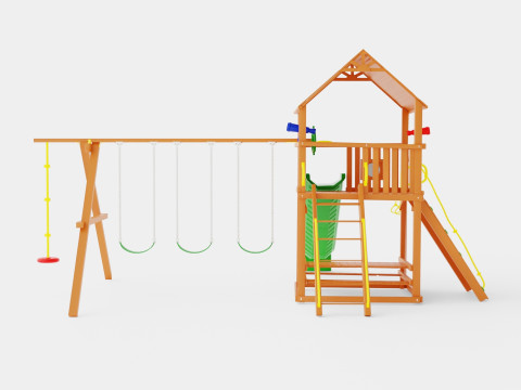 Circus Clubhouse Pkg II Popular With Wood Roof 3D 모델