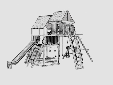 Sunshine Clubhouse Pkg IV Tons of Bells Whistles With Tarp 3D Model