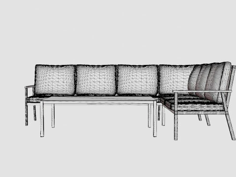 Rana sofa set 3D Model