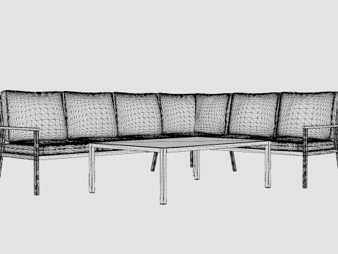 Rana sofa set 3D Model