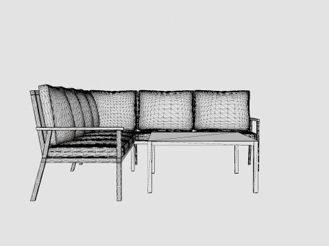 Rana sofa set 3D Model