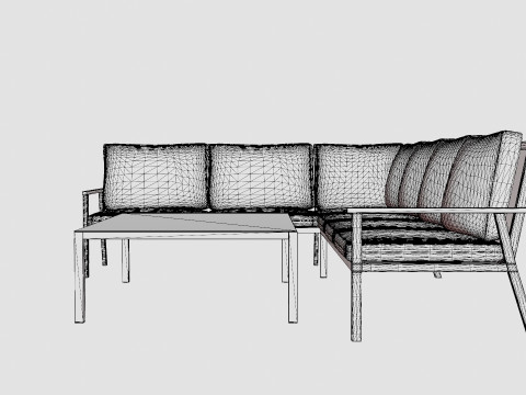 Rana sofa set 3D Model