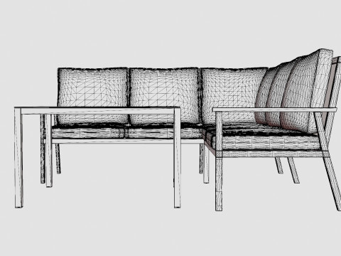 Rana sofa set Model 3D