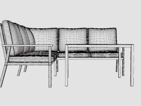 Rana sofa set Model 3D