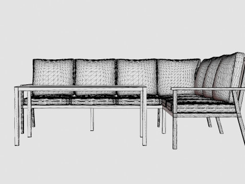 Rana sofa set Model 3D