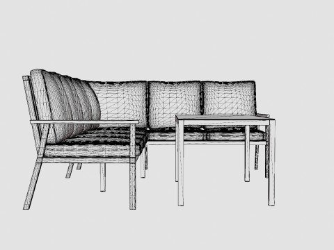 Rana sofa set Model 3D