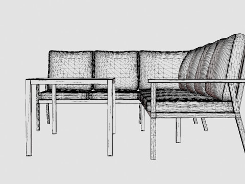 Rana sofa set 3D Model