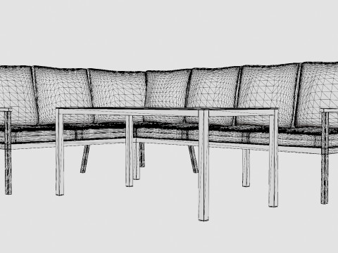 Rana sofa set 3D Model